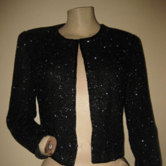 Vintage Stenay late 50/early 60s SILKbeaded blouse/jacket.    PL - Picture 1 of 8